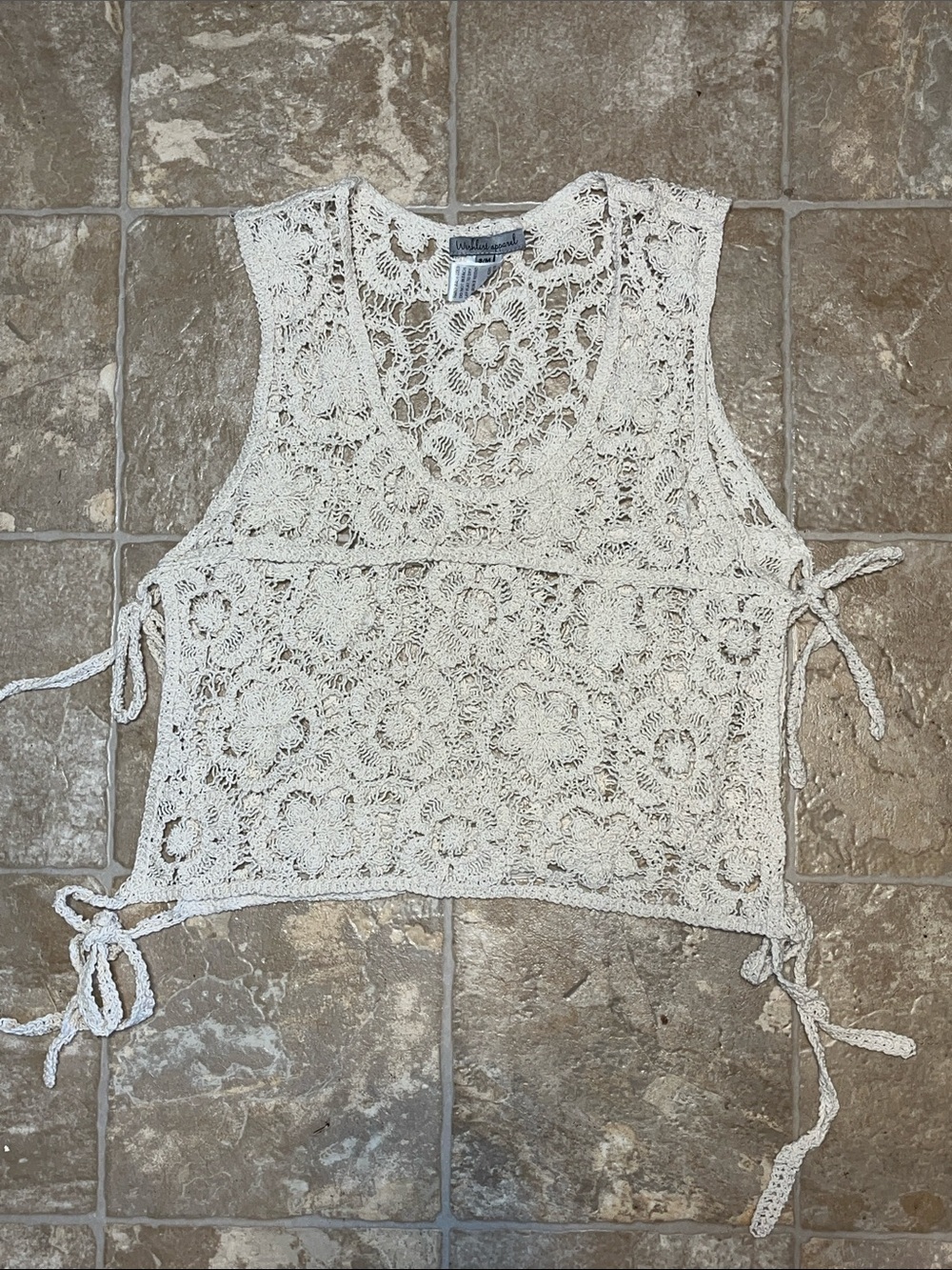 Wishlist Apparel Crochet Floral Tie-Side Top  -